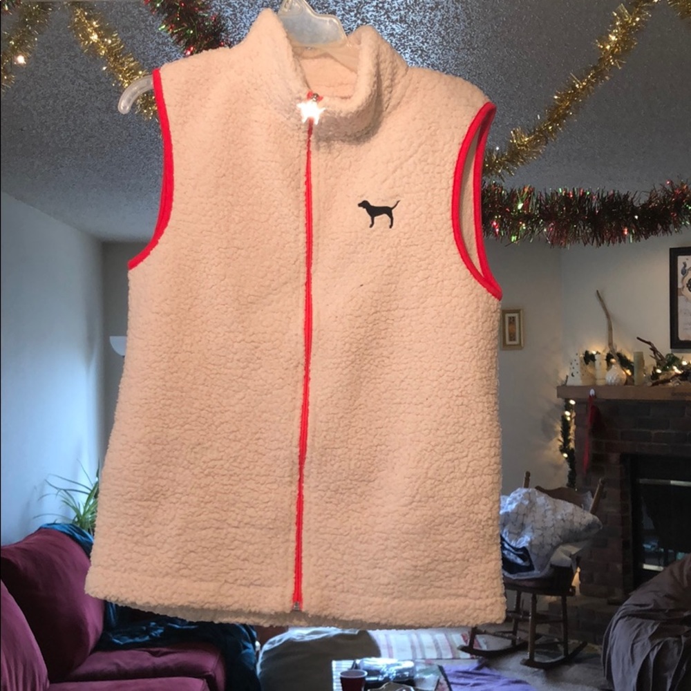Victoria’s Secret pink fuzzy vest